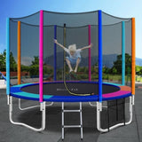 Everfit 12FT Trampoline for Kids w/ Ladder Enclosure Safety Net Pad Gift Round TRAMPO-B-12FT-MC-AB