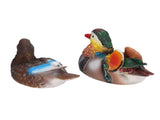 2PCS Floating Mandarin Duck Statue Resin Cute Animal Decor Sculpture Ornament for Outdoor Garden V1294-YM0521-3111230091211