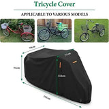 Waterproof 420D Oxford Adult Tricycle Cover with PU Coating and Reflective Strips for Outdoor V1189-LC-HW-00703