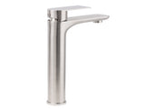 Brushed Nickel Rounded Edge Tall Basin Mixer Kitchen Vanity Faucet Tap Spout Set V1233-KRF102BS