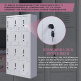 12-Door Locker for Office Gym Shed School Home Storage - Standard Lock with Keys V63-839051