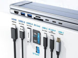 8-in 1 Laptop Stand with Docking Station USB 3.0 PD 100W 4K HDMI for MacBook V1263-JX-7601