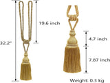 2 Pack Tassel Curtain Tiebacks Holdback Large Handmade Drapery Tie-Backs Rope Home Office Hotel V1258-DP02-C-3031