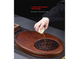 Oval Kungfu Bamboo Tea Tray Table Box with Water Storage for Gongfu Tea Set V1192-AZ-W-2549