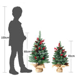 Mini Christmas Tree 45cm, Natural Pinecone Log Base Tabletop Decoration V1232-MNSDS-002
