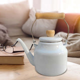 Vintage Enamel Whistling Tea Kettle - Thickened Stovetop Whistle Kettle for Gas/Electric, Small V1366-AZ2-W-16525
