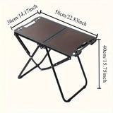 Portable Folding Camping Table Iron Outdoor Picnic Beach BBQ Tailgate Hiking with Storage BagBLACK) V1232-LYZ001