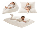 Artiss 3 in 1 Bean Bag Chair Cover Convertible Bean Bag for Adults, Corduroy Stuffed BD-COVER-3IN1-BE