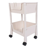 Mobile Utility Cart On Wheels Compact Movable Storage Book Shelves Trolley Rack Cart Organizer 2 V1294-YM0901-3117240283011