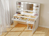 Levede Vanity Desk Makeup Mirror Storage Dressing Table VM1030-WH-AU