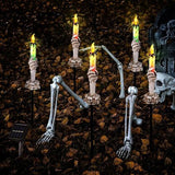 Halloween Pathway 5 Pack Candle Skull Hand Candle Holder, Waterproof Solar Halloween Led V1107-129-88248