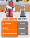 Rotary Cheese Grater Hand Crank, Cheese Shredder with 3 Drum Blades, Mandoline Slicer, Food Chopper V1258-DP02-C-11