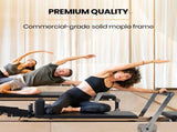 PROFLEX Wooden Pilates Reformer Machine, Stretch Bed with box and jump board accessories V219-PILWODPFW7BA