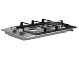 Devanti Gas Cooktop 30cm 2 Burner Silver CT-GAS-2B-C-SS