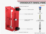 9-Piece Hinge and Door Lock Installation Kit with Adjustable Locator Template, Hole Saws and Drill V1341-ZY-NDX85Q87-RED