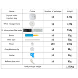 Balloon Arch Holder Kit Water Bag Hexagonal Base Steel Pipe 15 Section Fiber Rod Pump Ring Buckle V1294-YM0901-10254961