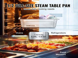 8 Pack Hotel Pans, 1/2 Size Anti-Jam Steam Pan with Lid, 0.8mm Thick Stainless Steel Steam Table V952-12BCCPBXG8JTGXJ0JV0