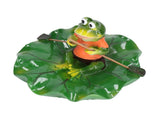 Simulation Resin Floating Lotus Leaf Frogs Ornament Fish Pond Fountain Landscape Decor V1294-YM0715-3111210437011