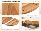 Large Charcuterie Board, Wooden Cheese Board Set, Adsorbent Serving Platter, Square and Semi-Circle V1369-AZ3-W-08687