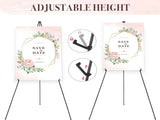 Portable Folding Metal Tripod Easel for Wedding Signs, Posters & Art Displays Adjustable Height, V1107-CS-BXSZJ