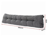 Giselle Headboard Pillow for Sitting in Bed, Upgraded Shredded Foam Reading Wedge Cushion for Lumbar HBP-WAVBTN-COR-GY-K