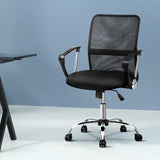 Artiss Mesh Office Chair Mid Back Black OCHAIR-G-8009L-BK