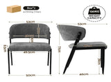 Artiss Dining Chairs Set of 4 Linen Fabric Soft Upholstered Chairs Grey DINC-KJ-7016-GYX4