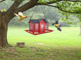 Charming House-Shaped Hanging Bird Feeder - Durable Metal Design for Wild Birds V888-ELOSUNG25684