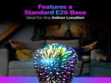 4Pack Infinity 3D Fireworks Effect ST64 LED Light - 3W 120V Fairy Multicolor Disco Party Bulb, Stain V1107-CS-PSKEFKON7