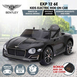 Kahuna Bentley Exp 12 Licensed Speed 6E Electric Kids Ride On Car - Black CAR-BEN-BK