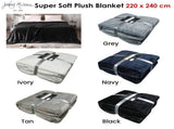 Jenny Mclean 300GSM Douce Super Soft Plush Blanket 220 x 240 cm Tan V442-RAN-BLANKET-300GSMDOUCE-TAN-RE
