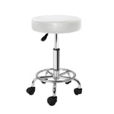 Artiss Salon Stool Round Swivel Chair White SALON-B-RD-WH