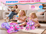 Unicorn remote control car for girls, 360&deg rotating four-wheel drive stunt remote control car with V1105-YAYKC-01