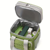 PINK Large Capacity Travel Bag / Lunch Bag. Expandable 5cm, Multi-Compartment Storage, Hand/Shoulder V1232-WCB004
