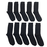 Black Bamboo Socks 10 Pairs for Women Men, Soft Breathable 80% Bamboo 15% Polyester 5% Lycra, V1189-LC-DG-00122