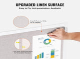 48"x36" White Cork Board with Linen Surface Stylish Wall-Mounted Bulletin Board for Home, School, V952-RMB48X36WBSMBDAIDV0