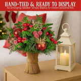 Christabelle 33cm Christmas Bouquet Floral Centrepiece with Berries & Baubles 112_GUE507
