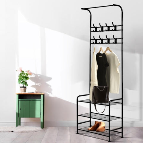 Artiss Clothes Rack Airer Coat Stand 179cm Hanger Rail Closet HANGER-SR6530-STD-BK