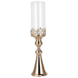 Candle Holder Ornament European Style Wrought Iron Glass Candlestick Wedding Decoration GoldL V1294-YM0901-3115200130311