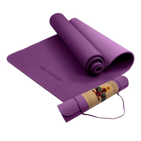 Powertrain TPE Yoga Pilates Exercise Mat 6mm - Purple YM-TPE-SC-PU