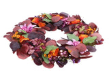 Artificial Wreath Vibrant Colors Retro Simulated Autumn Wreath with Flowers Leaves for Front Door V1294-YM0901-3115250068111
