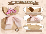 24 Set Boho Bow Easter Bunny Party Favor Bags DIY Bunny Gift Boxes with Neutral Bow Ribbon and Dried V1258-DP02-WO-213