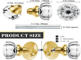 1 Set Glass Door Knobs Antique Crystal Vintage Mortise Style Fluted Replacement Kit with 2-1/2 in V1259-DP01-A-1164