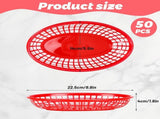 50 Pack Fast Food Baskets, Plastic Fast Food Restaurant Baskets, Bread Fry Baskets Serving Tray for V1192-AZ-W-10338