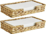 2PCS Bathroom Disposable Towel Holder Long Seagrass Woven Rattan Wicker Table Hand Towel Basket ,L V1192-AZ-W-23136