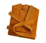 Orange Soft Absorbent 100% Cotton Terry Bathrobe - 120cm Long Adult Towel Robe with 140cm Chest, V888-ELOSUNG55414