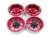 4Pcs/Set 1.9 Inch Wheel Rim Metal Parts for 1/10 Remote Crawl Car Red V1263-JX-1251