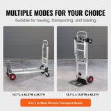 VEVOR Aluminum Hand Truck, 2 in 1, 181 kg Max Load Capacity, Heavy Duty Industrial Convertible V952-DGNSTHC400BEDKOJOV0