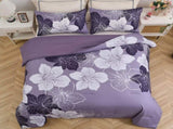 King Comforter Set, Dark Purple Floral 3-Piece Bedding, Soft Microfiber for All Seasons V745-MAB010862AJ3