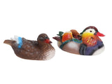 2PCS Floating Mandarin Duck Statue Resin Cute Animal Decor Sculpture Ornament for Outdoor Garden V1294-YM0521-3111230091211